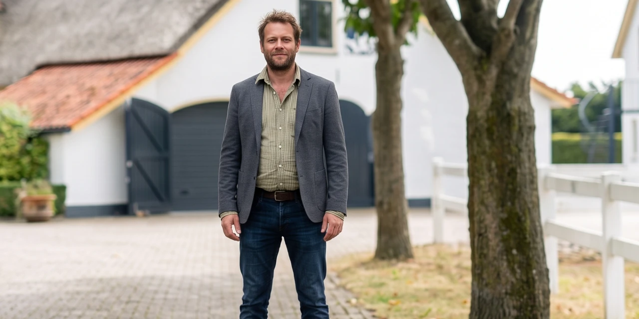 Roel vertelt zijn herstelverhaal terwijl hij voor afkickkliniek Meerlo staat.