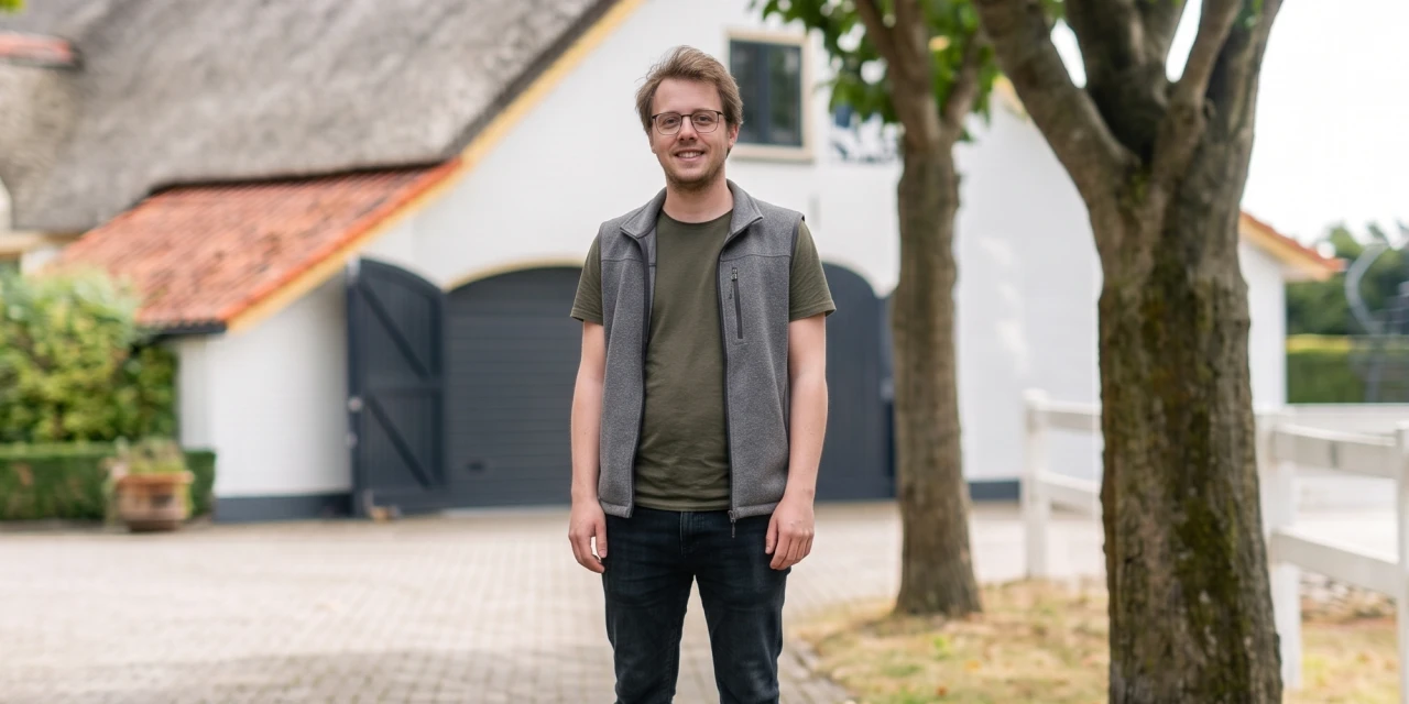 Luca vertelt zijn herstelverhaal terwijl hij voor afkickkliniek Meerlo staat.