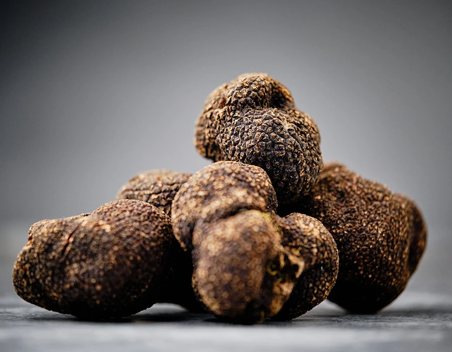 Close-up van truffels, gebruikt als paddos en truffels.