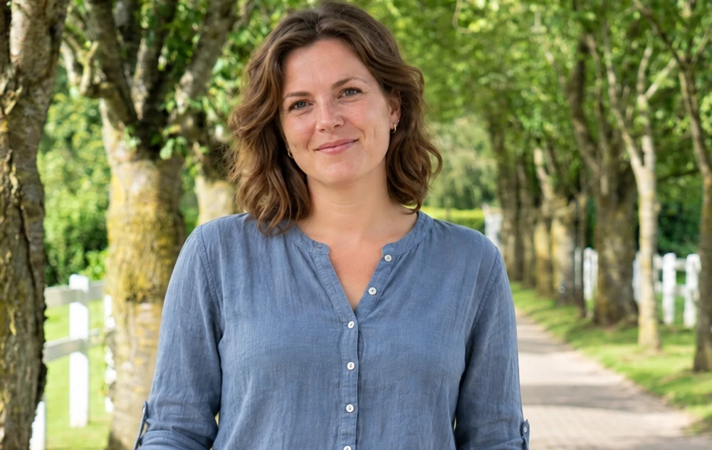 Chantal vertelt haar herstelverhaal op de oprijlaan van de afkickkliniek van Connection SGGZ in Meerlo.