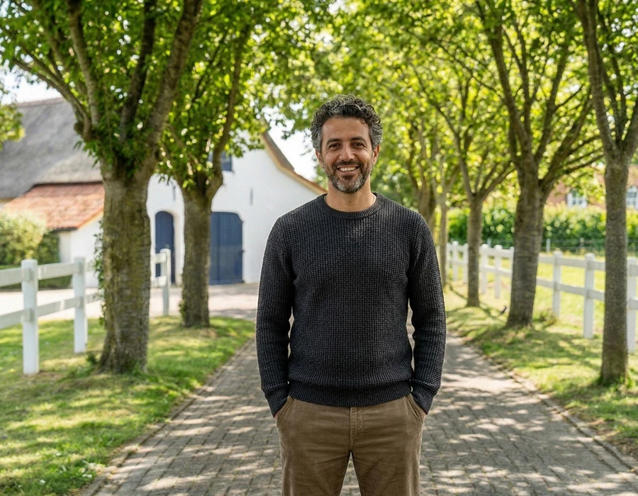 Dean vertelt zijn herstelverhaal op de oprijlaan van de afkickkliniek van Connection SGGZ in Meerlo.